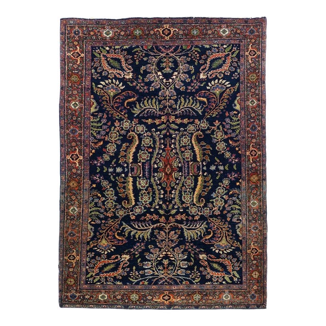 Antique Mohajeran Sarouk Rug 4'5'' x 6'8'' For Sale