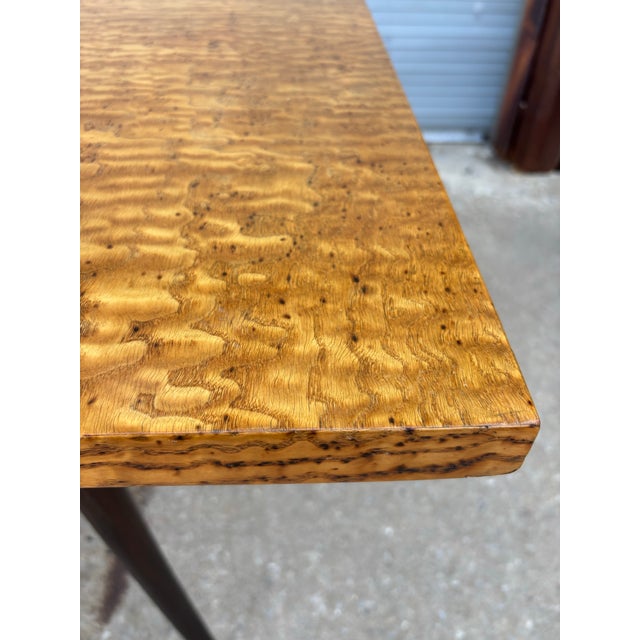 Mid-Century Modern Mid 20th Century Attributed to Harvey Probber Burl Wood Dining Table With 2 Leaves For Sale - Image 3 of 12