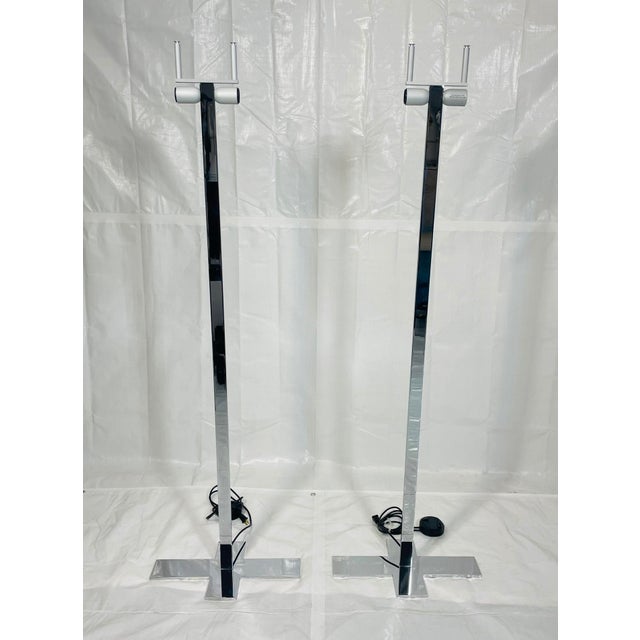 Chrome Maxalto "Leukon Cl2" Chrome Floor Lamps by Antonio Citterio for B&b Italia - a Pair For Sale - Image 8 of 18