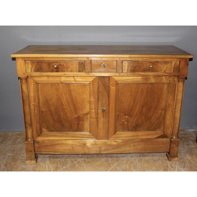 Empire Sideboard with Half Columns in Walnut, 19th Century For Sale - Image 9 of 11