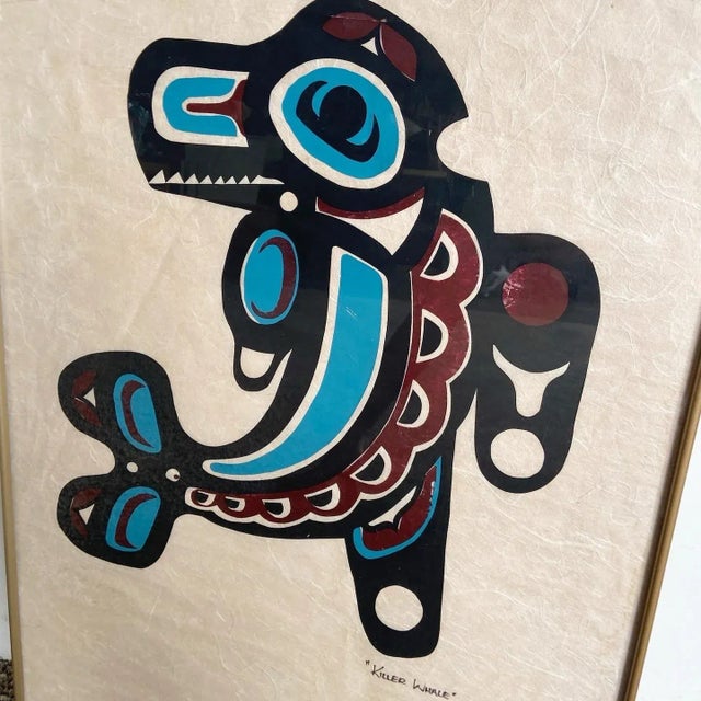 Explore the rich heritage of Native Canadian art with this 20th-century screenprint titled "Killer Whale." This unsigned...