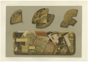 Lacquer and Inlay Fan Fragments, 1880s, Paper
