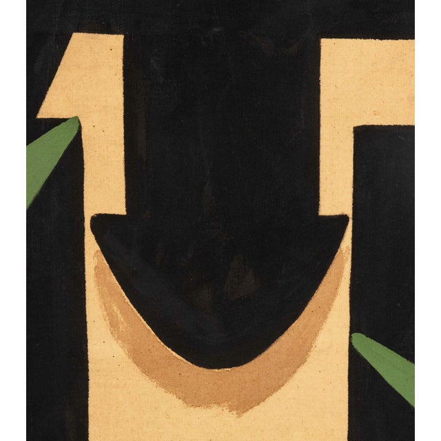 Walter Gaudnek Black Cat Beneath Sun Oil on Canvas For Sale - Image 4 of 7