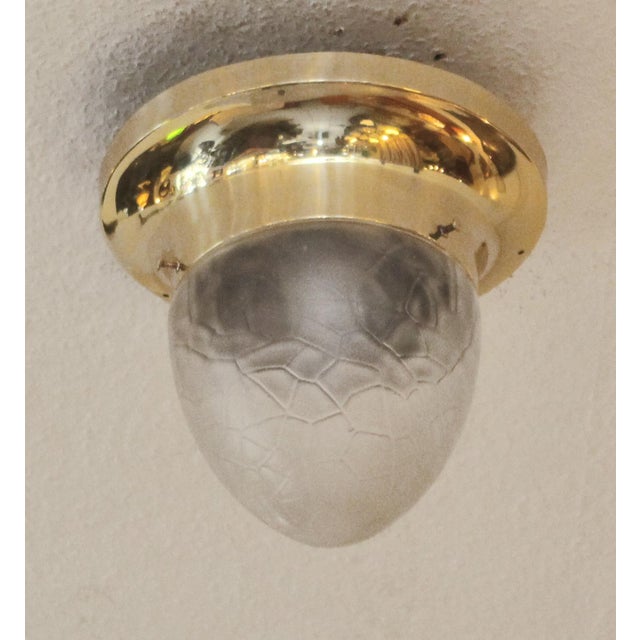 Art Nouveau Ceiling Lamp in Brass and Glass, 1890s For Sale - Image 4 of 10