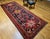 Vintage Persian Hamadan Gallery Rug, Hand-Knotted Wool, Geometric Bird Motifs Design, Navy & Red, 5’ X 11’ For Sale - Image 12 of 14