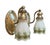 Silver Antique Silverplate Gooseneck Wall Sconccs With White and Green Flower Shades - a Pair For Sale - Image 8 of 8