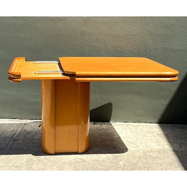 Vintage Geometric Wood Extendable Game Table For Sale In West Palm - Image 6 of 12