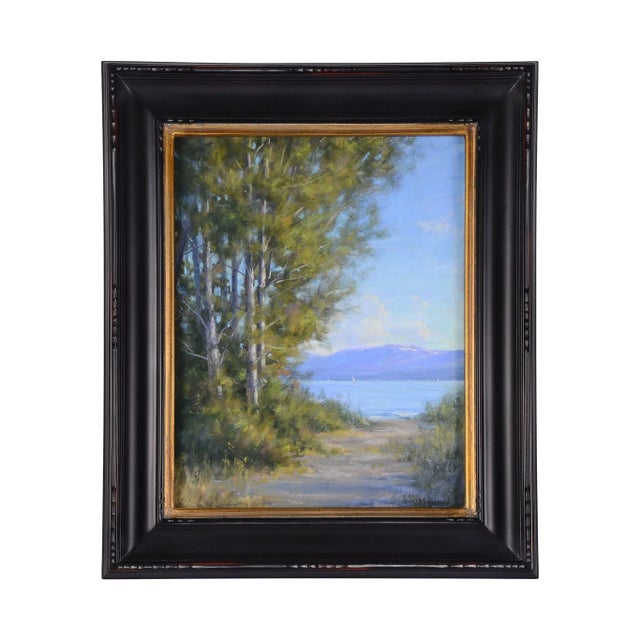 Joe Mancuso Summer at the Lake Pastel Painting, Framed For Sale - Image 6 of 6