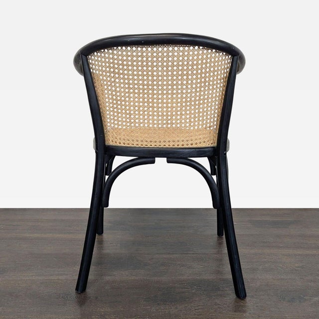 2020s Pottery Barn Barrel Back Cane Dining Armchair For Sale - Image 5 of 10