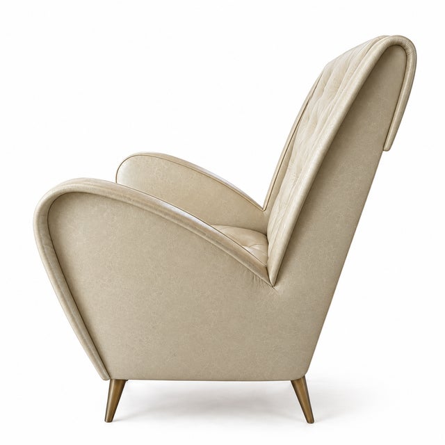High-Back Leather Chairs by Jean-Rémy Couradette, France, 2003, Set of 2 For Sale - Image 3 of 7