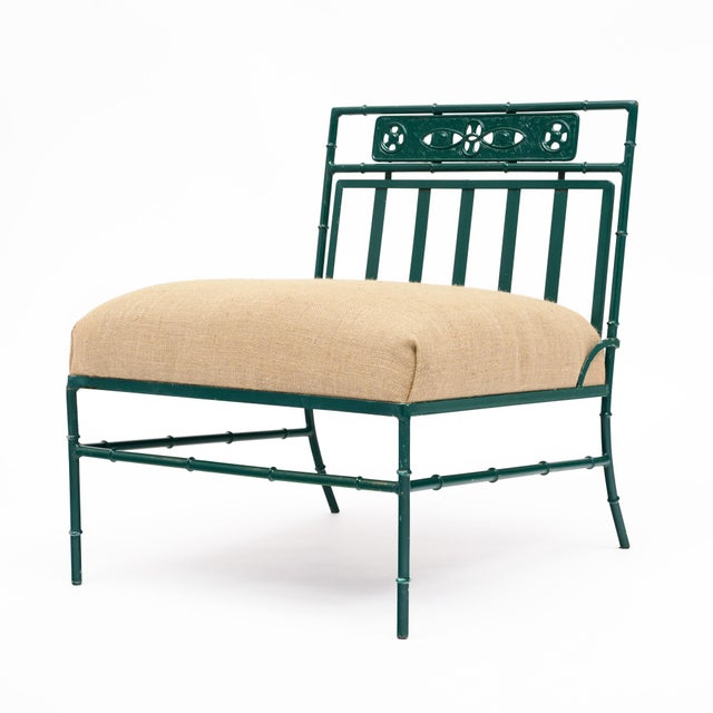 Pair of Lounge Chairs, Garden Furniture, Vintage French, Green For Sale In Austin - Image 6 of 9