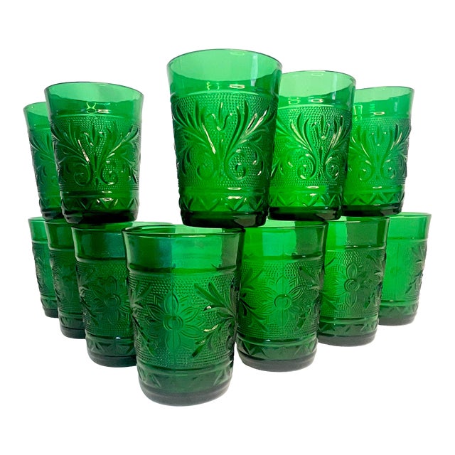 Beautiful set of antique pressed glass juice glasses from the Sandwich Glass Company that was started in 1825 in Sandwich,...