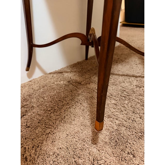 Late 20th Century Maitland-Smith Figured Wood Chairside End Table With Pull-Out Tray For Sale - Image 12 of 12