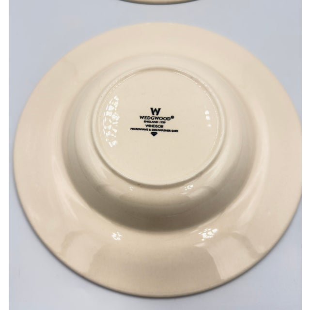 Wedgwood Wedgwood Windsor Rimmed 2pc Bowl Set Ribs & Dots Rim Large 9" Soup - Pasta For Sale - Image 4 of 4