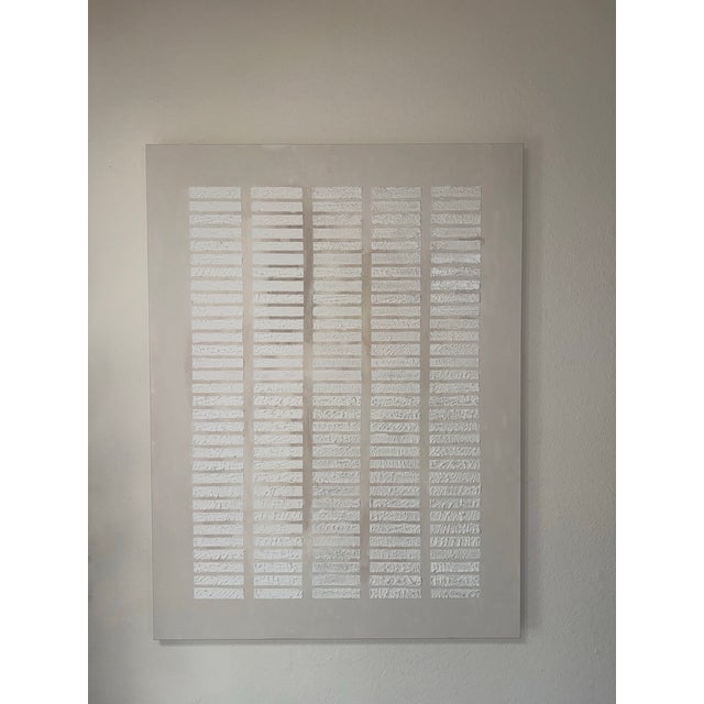 Contemporary The Space Between, Large Original Neutral Textured Canvas Painting, 36”x48” For Sale - Image 3 of 12