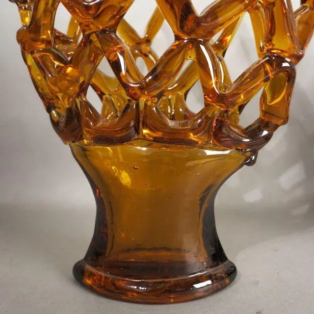 Large Italian Murano Glass Bowl with Grid Pattern from Made Murano Glass, 1950s For Sale - Image 9 of 15