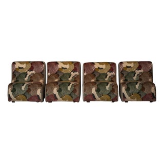 Italian Modular Sofa in Freedom Flight Velvet, 1970, Set of 4 For Sale