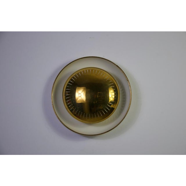 Mid-Century Modern Mid-Century Brass Flush Mount or Wall Lamp attributed to Hillebrand Leuchten, 1960s For Sale - Image 3 of 13