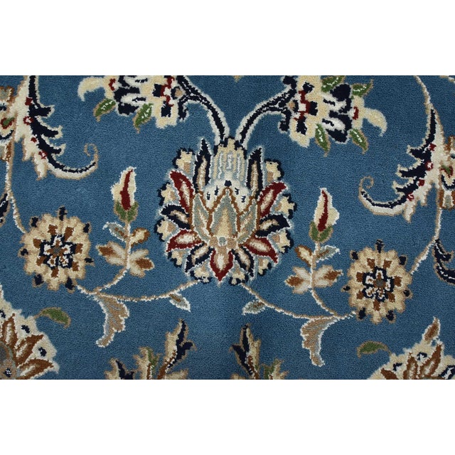2020s Fine Nain Rug 8'10'' X 12'3'' Blue Wool Traditional Hand-Knotted Oriental Carpet For Sale - Image 5 of 15