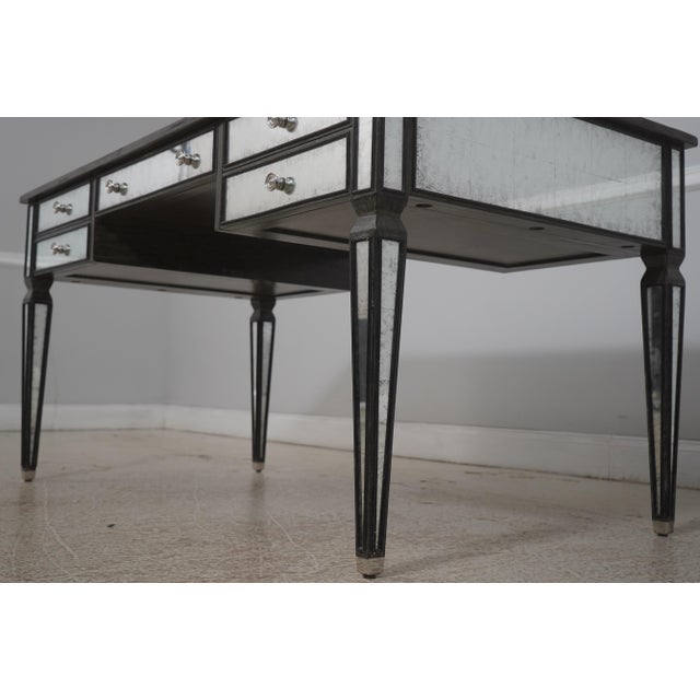 Theodore Alexander Louis XVI Mirrored Leather Top Writing Desk For Sale In Philadelphia - Image 6 of 18