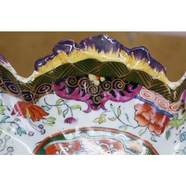 Antique Masons Ironstone Covey Ducks Imari Chinoiserie Platter Compote 11" For Sale - Image 9 of 11