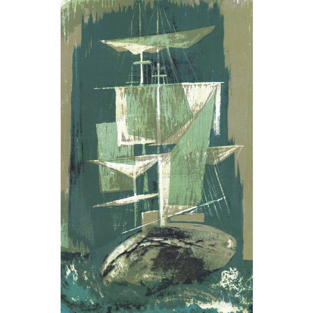 Contemporary 1968 "Moby Dick" Lithograph by Benton Spruance "The Bachelor" (Ship) For Sale - Image 3 of 7