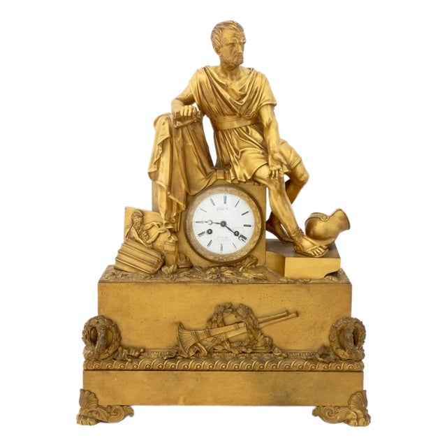 Charles X "Horatius..." Gilt Bronze Clock For Sale