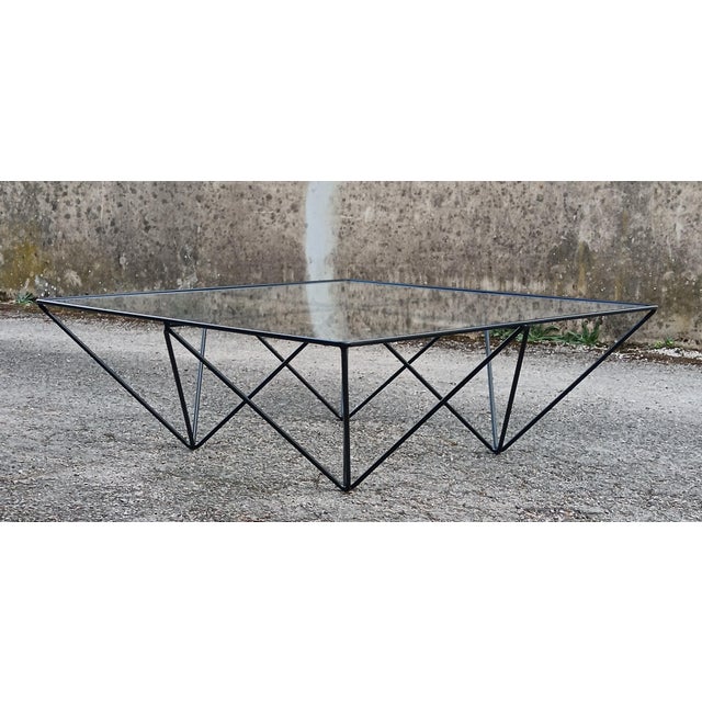 Coffee Table in Metal and Glass, 1980s For Sale - Image 6 of 12