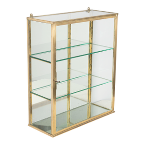 French Art Deco Brass Wall Vitrine
