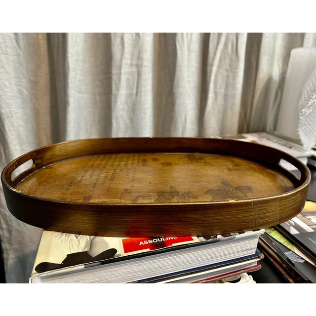 Wood Chinoiserie Motif Painted Tray For Sale - Image 7 of 7