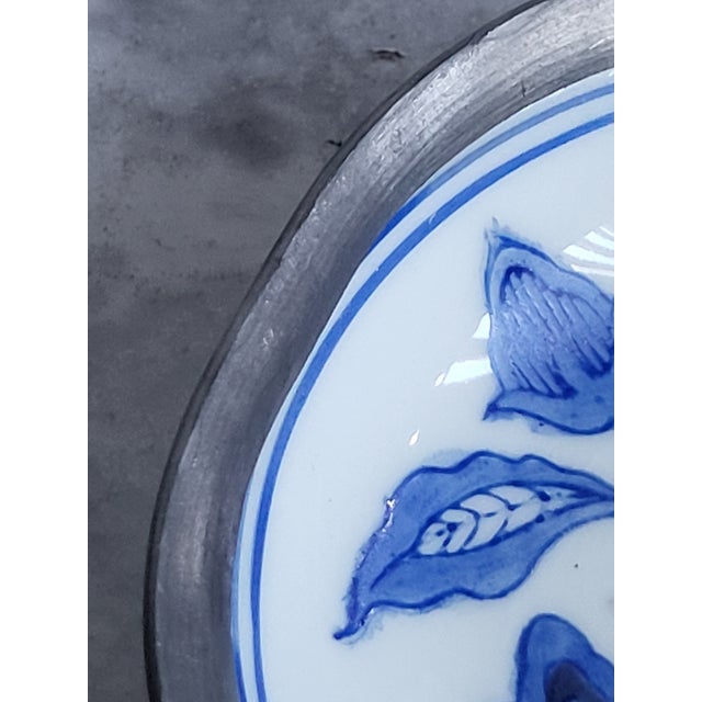1980s Japanese Porcelain in Pewter Bowl For Sale In San Francisco - Image 6 of 12