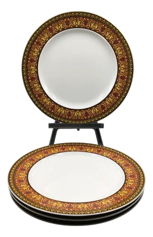 Medusa Red Breakfast Plates by Versace for Rosenthal, 1990s, Set of 4