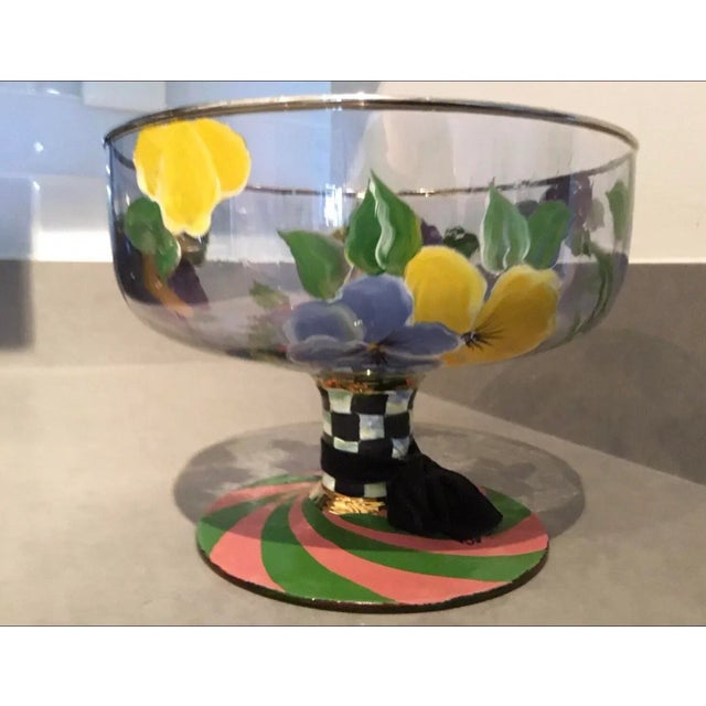 Beautifully oversized and hand painted, this authentic MacKenzie-Childs Compote was created by Victoria MacKenzie-Childs...