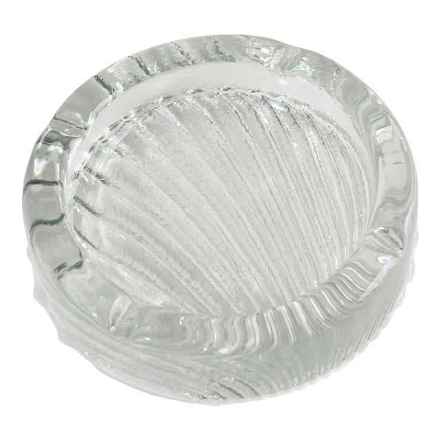 Vintage Shell Glass Ashtray Catchall For Sale