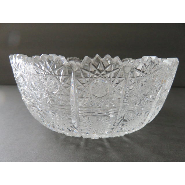 Bohemian Czech Crystal 6" Round Bowl Queen Lace Pattern Vintage Very collectible Bohemian crystal bowl, made in the Czech...