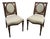 Vintage French Louis XVI Style Oak Side Chairs, Carved Cameo Back, Pair For Sale