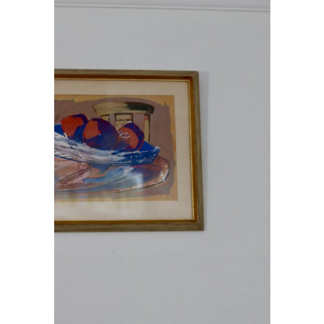 Paper Max Larson, Terracotta Palette, Oil on Paper, 20th Century, Framed For Sale - Image 7 of 11