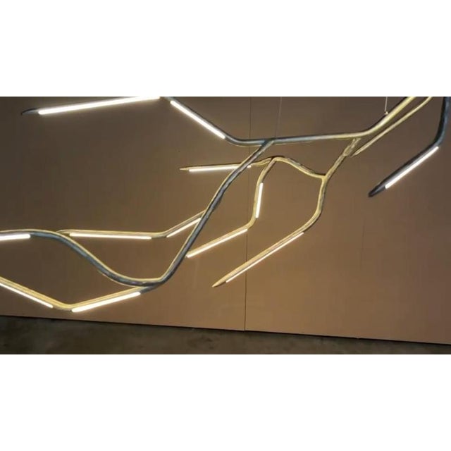 Dafne 160 Silvered Brass Finish Pendant Lamp by Morghen Studio For Sale - Image 4 of 9