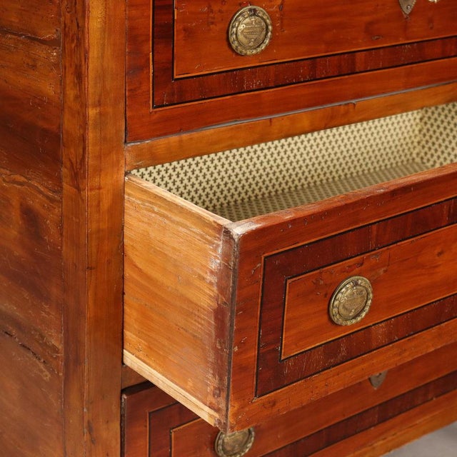 Small Neoclassical Chest of Drawers in Cherrywood For Sale - Image 3 of 11