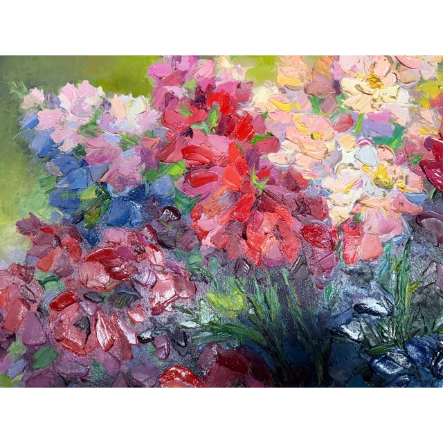 Mid-Century Original Floral Still Life Oil Impasto Painting For Sale - Image 4 of 8