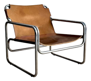 Chrome-Plated Steel and Leather Armchair by Antonello Mosca for Produzione Forma, 1970s