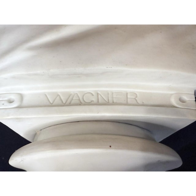 19th Century Rare EXTRA LARGE Antique Parian RICHARD WAGNER Bisque Portrait Bust Statue R.&L. For Sale - Image 5 of 16