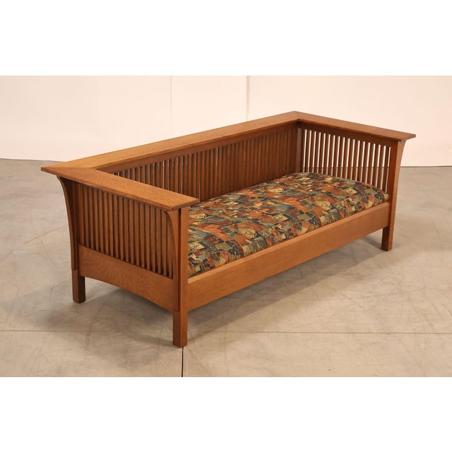 Mission Stickley Mission Collection Oak Prairie Settle For Sale - Image 3 of 18