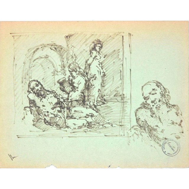 The Rest is an original pen drawing on paper, realized by the French artist Paul Garin (Nice, 1898-1963) in the 1950s....