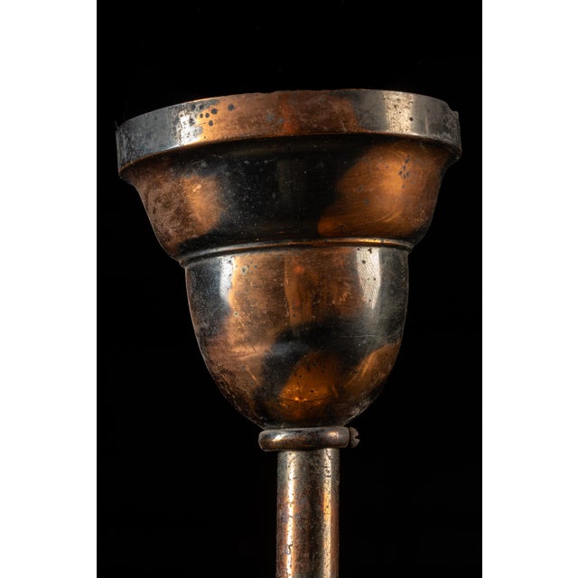 1910s Early 20th Century Japanned Copper Craftsman Lamp For Sale - Image 5 of 12