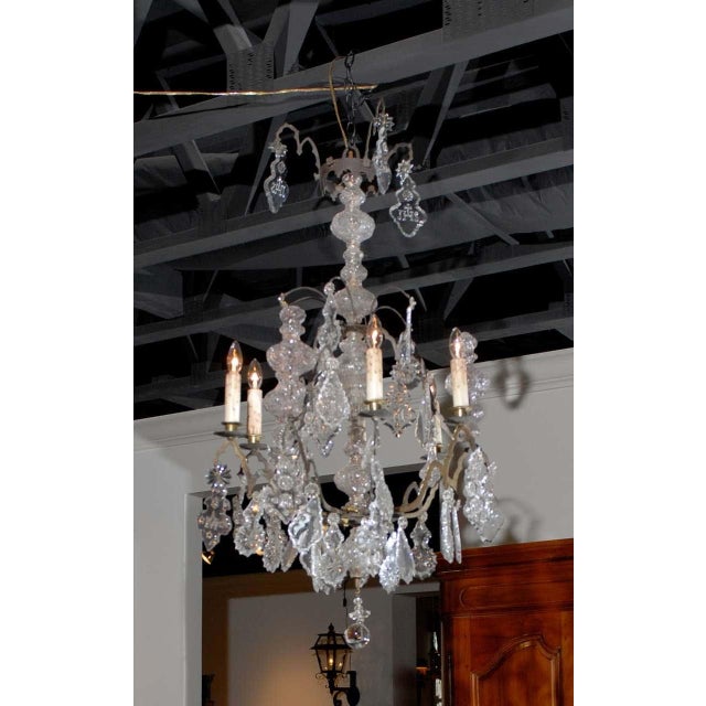 1860s French Baroque Revival Six-Light Crystal Chandelier from a Church For Sale - Image 10 of 10