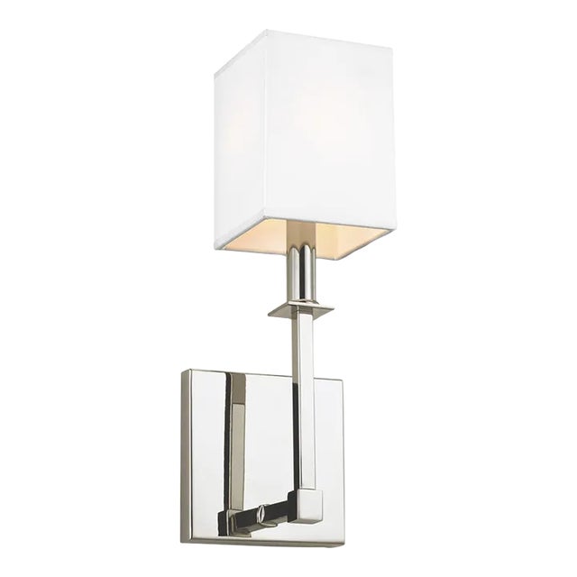 Sean Lavin By Visual Comfort Studio Quinn 1-Light Sconce in Polished Nickel For Sale