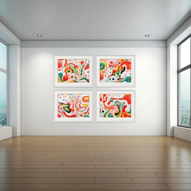 2020s 30' X 24' Organic Modern Colorful Composition - Framed Limited Edition Fine Art Print For Sale - Image 5 of 5