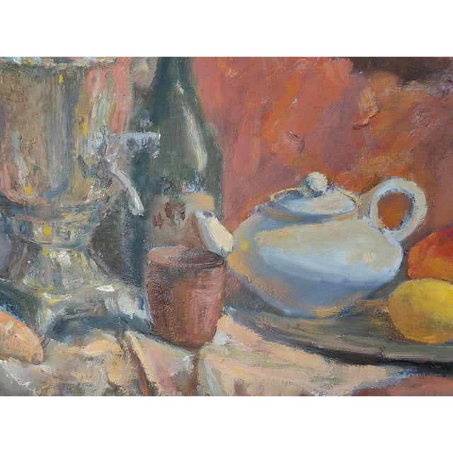 Oil Painting Still Life With a Samovar Mishurovsky v. V. For Sale - Image 9 of 10