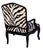 Wood Vintage Faux Zebra Upholstered Chair, Pair For Sale - Image 7 of 15
